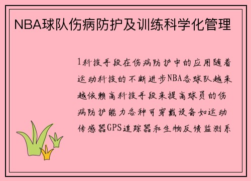 NBA球队伤病防护及训练科学化管理